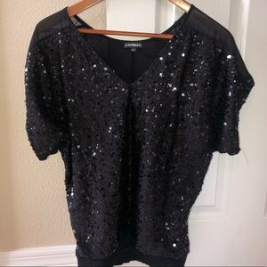 Express sequin black top